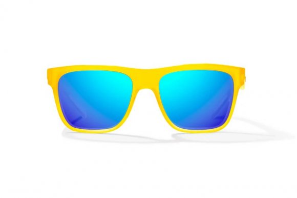 BAJIO HOPEDALE | Frame Color: Yellow Glass Matte | Lens Color: Blue Mirror | Lens Material: Glass Lenses