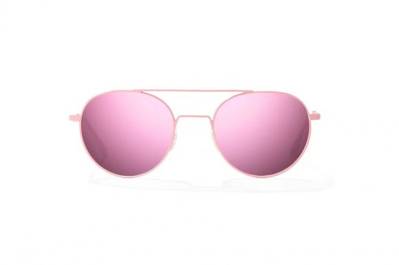 BAJIO TIONIA | Frame Color: Light Pink Glass Matte | Lens Color: Rose Mirror | Lens Material: Glass Lenses
