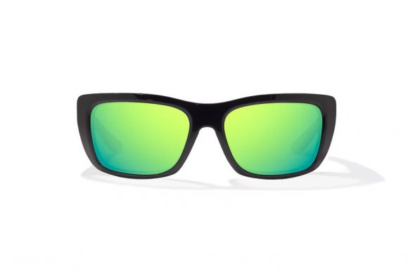 BAJIO ANNETTE | Frame Color: Black Gloss | Lens Color: Green Mirror | Lens Material: Glass Lenses