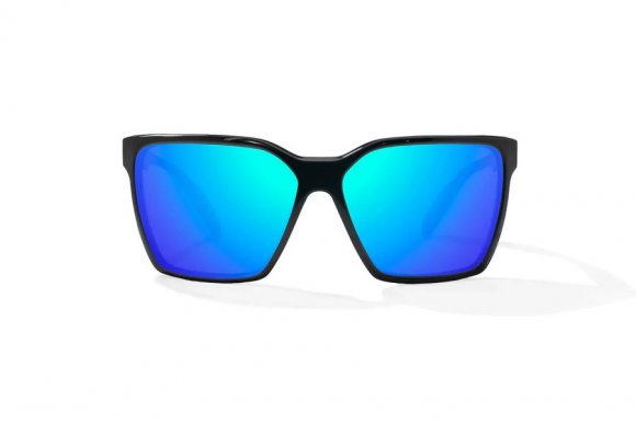 BAJIO ELDORA | Frame Color: Black Gloss | Lens Color: Blue Mirror | Lens Material: Glass Lenses