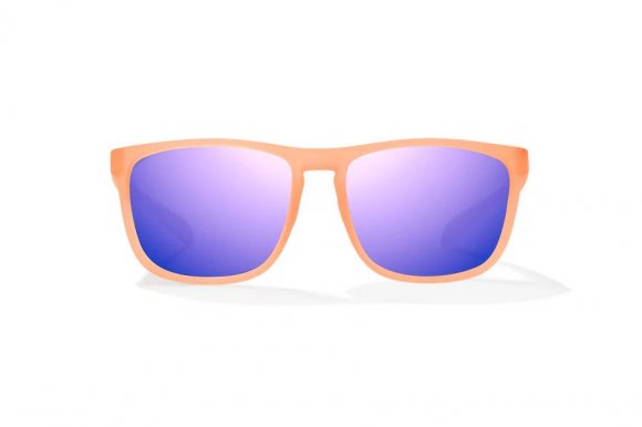 BAJIO CALDA | Frame Color: Peach Glass Matte | Lens Color: Violet Mirror | Lens Material: Polycarbonate Lenses