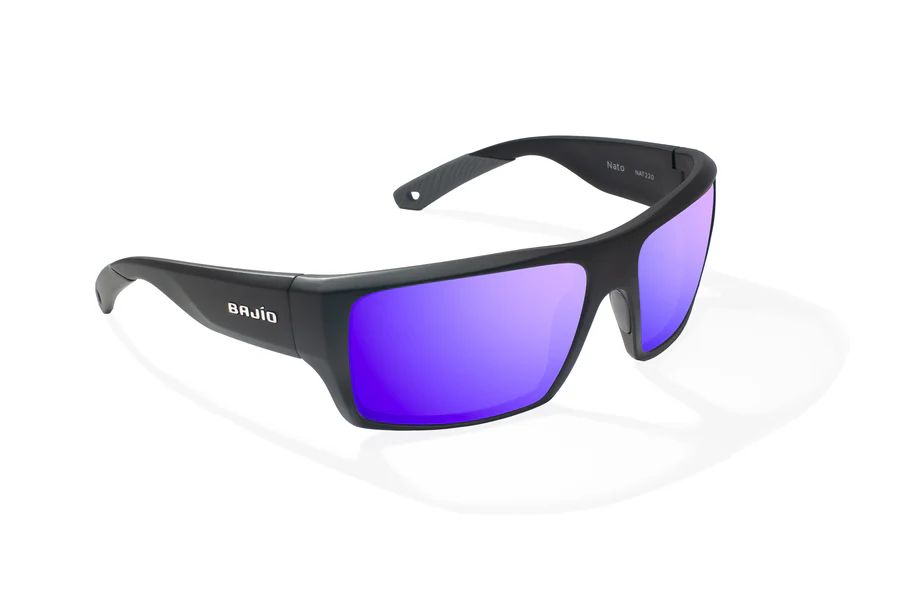 BAJIO NATO | Frame Color: Black Matte | Lens Color: Violet Mirror | Lens Material: Glass Lenses