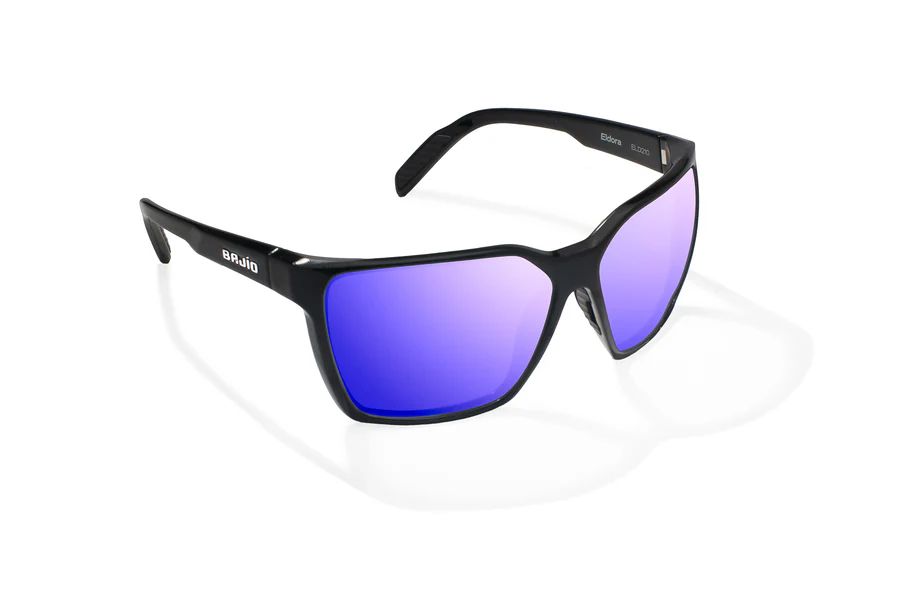 BAJIO ELDORA | Frame Color: Black Gloss | Lens Color: Violet Mirror | Lens Material: Polycarbonate Lenses
