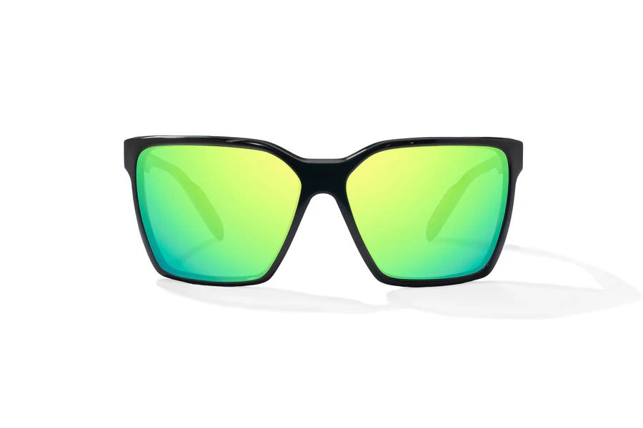 BAJIO ELDORA | Frame Color: Black Gloss | Lens Color: Green Mirror | Lens Material: Polycarbonate Lenses