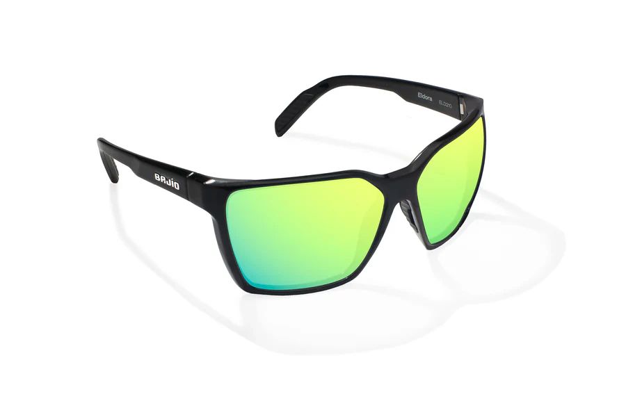 BAJIO ELDORA | Frame Color: Black Gloss | Lens Color: Green Mirror | Lens Material: Polycarbonate Lenses