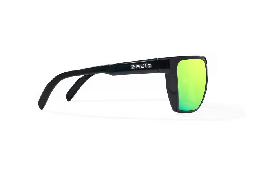 BAJIO ELDORA | Frame Color: Black Gloss | Lens Color: Green Mirror | Lens Material: Polycarbonate Lenses