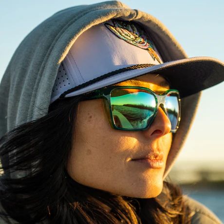 BAJIO ELDORA | Frame Color: Black Gloss | Lens Color: Green Mirror | Lens Material: Polycarbonate Lenses
