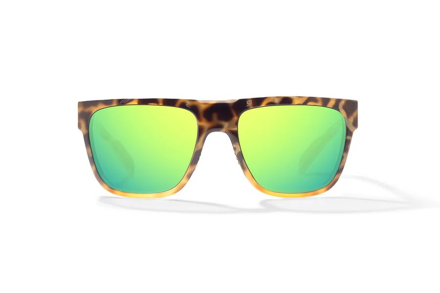 BAJIO CABALLO | Frame Color: Brown Turtle Gloss | Lens Color: Green Mirror | Lens Material: Glass Lenses