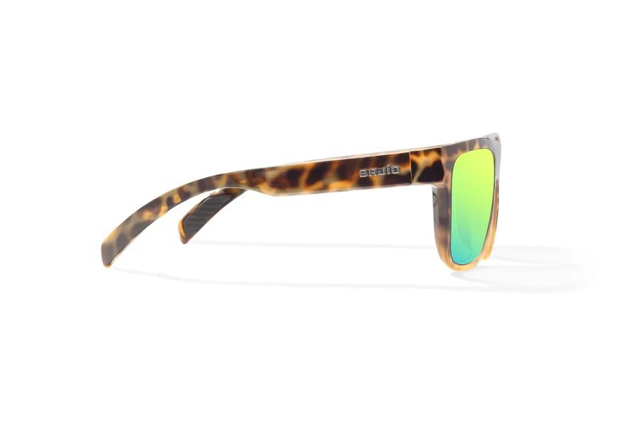 BAJIO CABALLO | Frame Color: Brown Turtle Gloss | Lens Color: Green Mirror | Lens Material: Glass Lenses