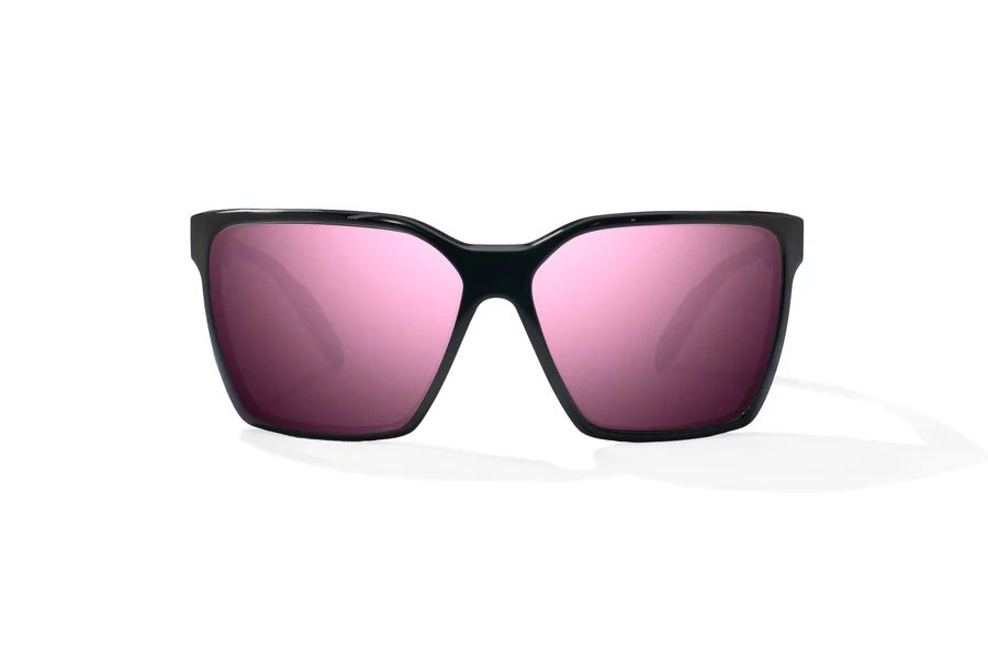 BAJIO ELDORA | Frame Color: Black Gloss | Lens Color: Rose Mirror | Lens Material: Glass Lenses