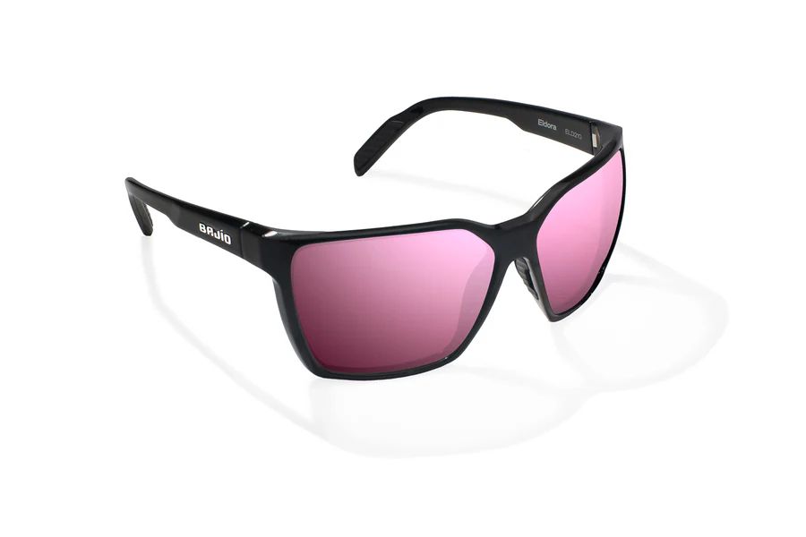 BAJIO ELDORA | Frame Color: Black Gloss | Lens Color: Rose Mirror | Lens Material: Glass Lenses