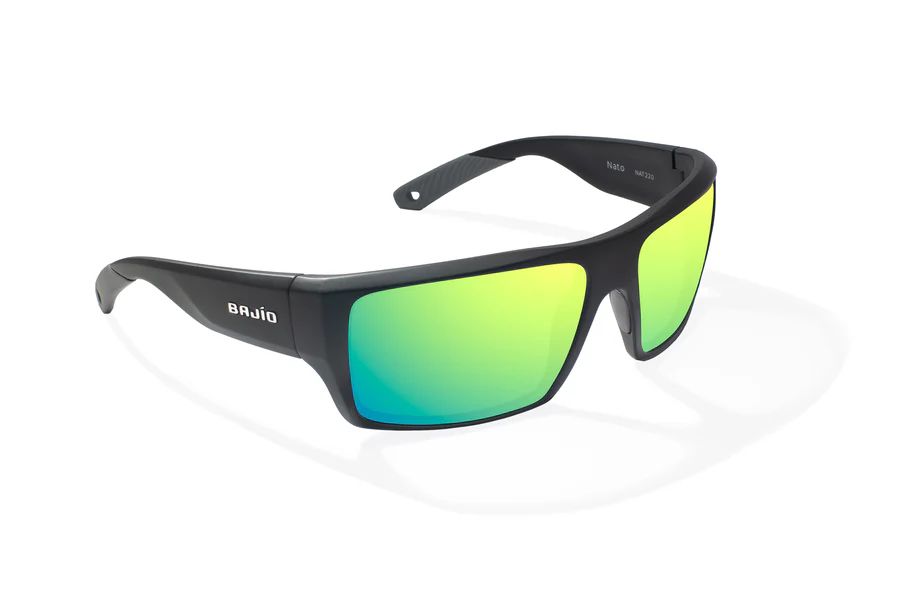 BAJIO NATO | Frame Color: Black Matte | Lens Color: Green Mirror | Lens Material: Glass Lenses