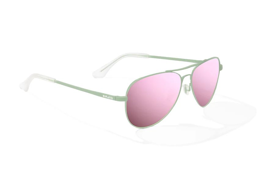 BAJIO SOLDADO | Frame Color: Light Green Glass Matte | Lens Color: Rose Mirror | Lens Material: Polycarbonate Lenses
