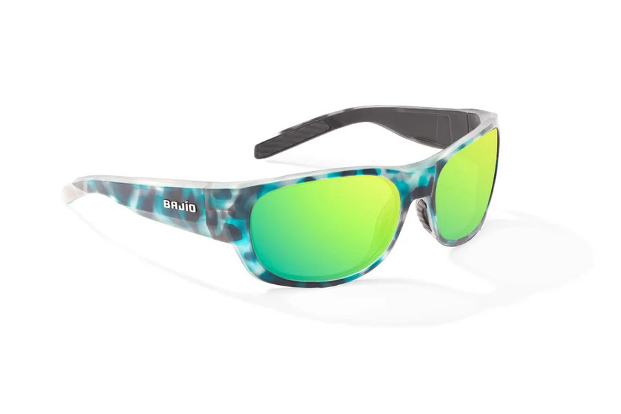 BAJIO DARIEN | Frame Color: Light Blue Water Matte | Lens Color: Green Mirror | Lens Material: Glass Lenses