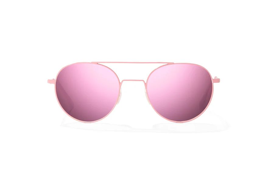 BAJIO TIONIA | Frame Color: Light Pink Glass Matte | Lens Color: Rose Mirror | Lens Material: Glass Lenses
