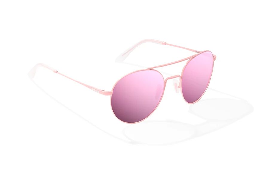 BAJIO TIONIA | Frame Color: Light Pink Glass Matte | Lens Color: Rose Mirror | Lens Material: Glass Lenses