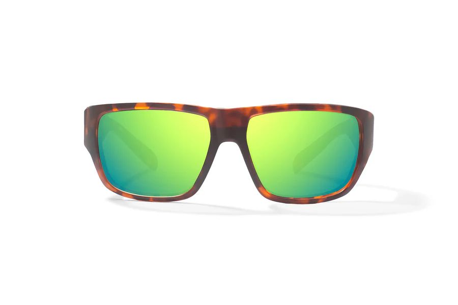 BAJIO PIEDRA | Frame Color: Brown Tortoise Matte | Lens Color: Green Mirror | Lens Material: Glass Lenses