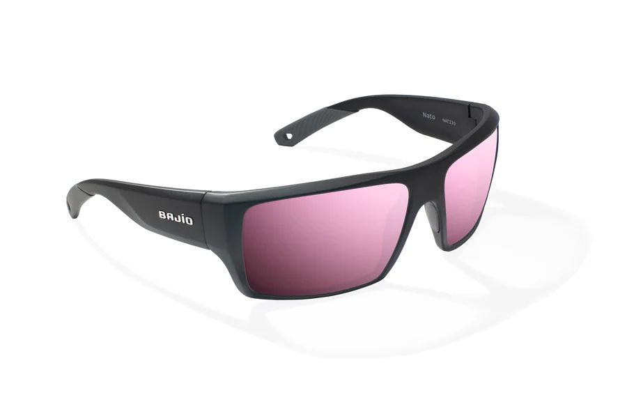 BAJIO NATO | Frame Color: Black Matte | Lens Color: Rose Mirror | Lens Material: Polycarbonate Lenses