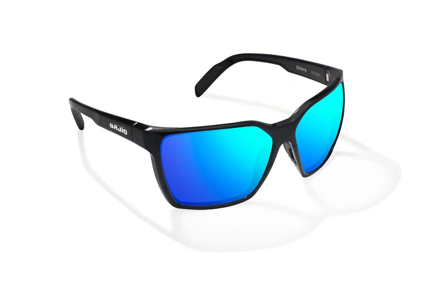 BAJIO ELDORA | Frame Color: Black Gloss | Lens Color: Blue Mirror | Lens Material: Polycarbonate Lenses