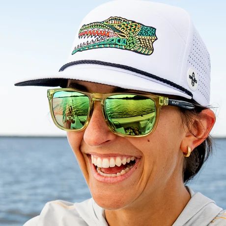 BAJIO CALDA | Frame Color: Peach Glass Matte | Lens Color: Green Mirror | Lens Material: Polycarbonate Lenses