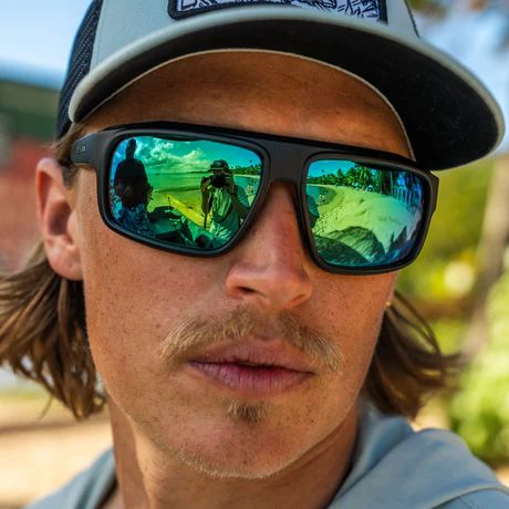 BAJIO GREENLAND | Frame Color: Black Matte | Lens Color: Blue Mirror | Lens Material: Glass Lenses