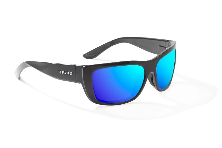 BAJIO ANNETTE | Frame Color: Black Gloss | Lens Color: Blue Mirror | Lens Material: Glass Lenses