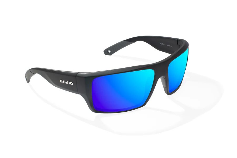 BAJIO NATO | Frame Color: Black Matte | Lens Color: Blue Mirror | Lens Material: Polycarbonate Lenses