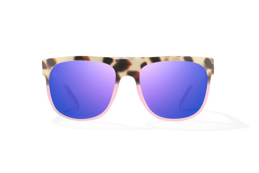 BAJIO CHELEM | Frame Color: Tort-Rose Turtle Gloss | Lens Color: Violet Mirror | Lens Material: Glass Lenses
