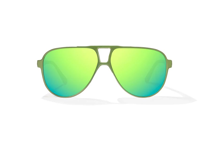 BAJIO CLINK | Frame Color: Army Green Matte | Lens Color: Green Mirror | Lens Material: Glass Lenses